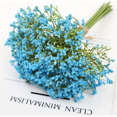 12 bouquets de fleurs artificielles bleues en forme d'étoiles, style décoration de mariage, au toucher doux et collant-AquaForge (1/5)