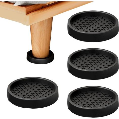 Möbel- und Bodenschutzmatten – Antirutschmatten – Umzugsmatten – Hochelastisches Silikon – 4-teiliges Set – Schwarz (1/5)