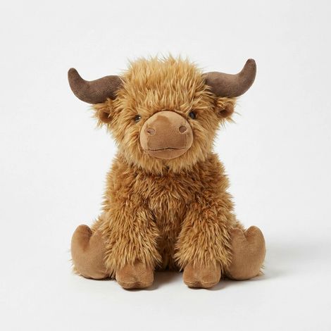 HOMESCAPES Highland Cow Weighted Door Stop, Cute Fluffy Fabric Animal Doorstop for Home & Office Decor (1/5)