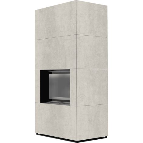 Kaminbausatz KRATKI FLOKI BOX 8 kW Ø 160 Quarzsinter NATURALI PIETRA DI SAVOIA PERLA BOCCIARDATA schwarz Verkleidung (1/5)