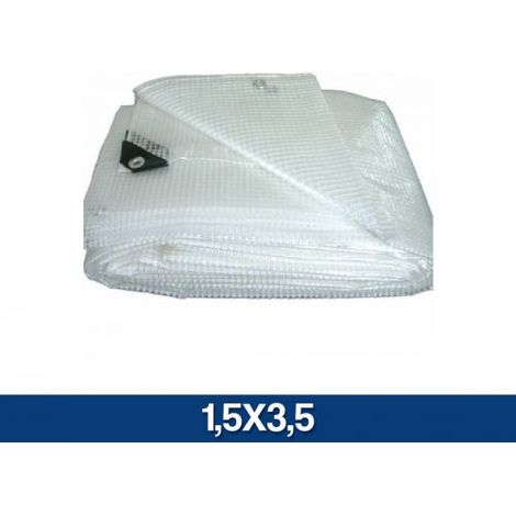 1PZ TELO RETINATO MULTIUSO IN PVC Col. Bianco mt. 1,5x3,5