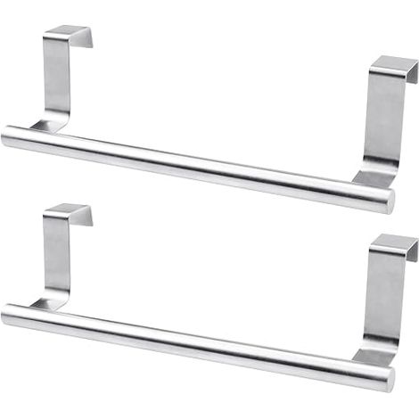 (23 cm, Silber) 2-teiliger Türhandtuchhalter, kein Bohren erforderlich