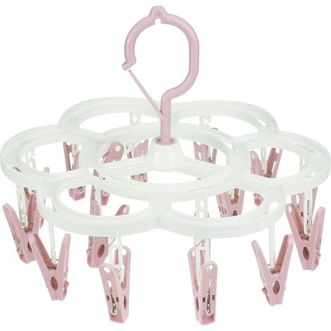 étendoir à pinces à linge, cintres à linge avec 16 clips, cintre à pince pour sécher les sous-vêtements, vêtements de bébé, chaussettes, soutiens-gorge, serviettes, pantalons, chapeaux, écharpes, couc (1/5)