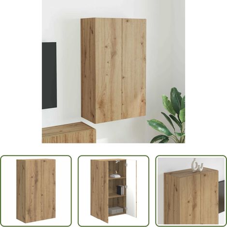Holzschrank -  TV-Wandschrank Artisan-Eiche 59,5 x 31 x 100 cm Holzwerkstoff (1/5)