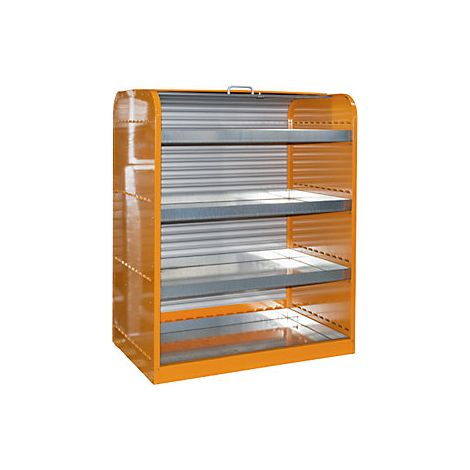 Bauer Gefahrstoff-Rollladenschrank RSG-4 mit 4 Kleingebindewannen, Gelborange (1/2)