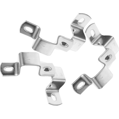Collier de Serrage en U pour Tube Carré Acier Inox 304 6 Pièces Argenté, Installation Facile, Forte Capacité Portante, Eau et Projets de Pose de Canalisation (1/5)
