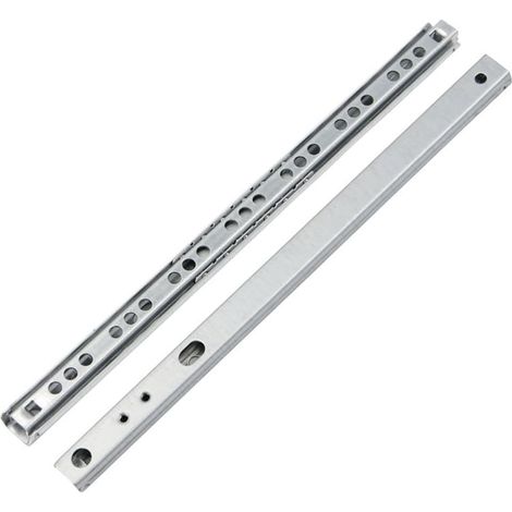 Lot de 2 glissières à billes en acier pour tiroirs, meubles, armoires (1/5)