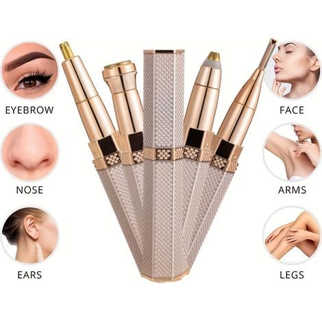 Rasoir électrique 4 en 1 pour femmes, épilateur corps entier, rechargeable, pour une épilation indolore des sourcils, du nez et du maillot.-AquaForge (1/5)