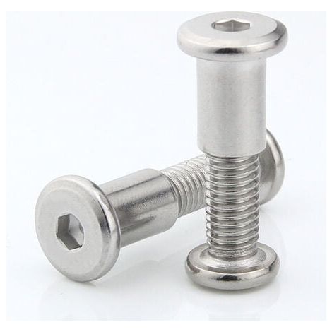 Bulloni di fissaggio esagonali, viti di collegamento per mobili, M6 x 35 mm, connettore per armadietto filettato, 10 pezzi (1/5)