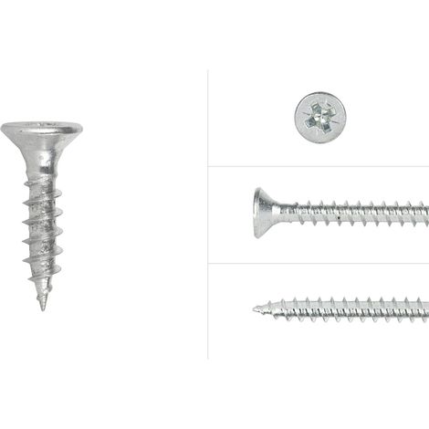Spanplattenschrauben Verzinkt 4 x 20 mm Pozidrive Vollgewinde - (1/3)