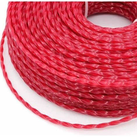 Fil Coupe Bordure Universel, Ligne de Trimmer en Nylon 3.0 mm, Fil en Nylon Débroussailleuse Robuste pour Bosse Tête Tondeuse À Gazon de Jardinage (Twist, 3mmx56m) (1/4)