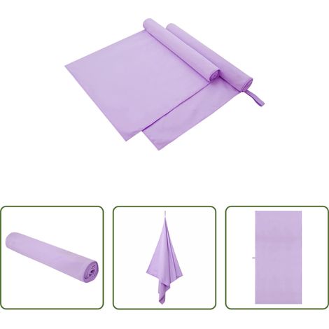 Sporttuch - Sporthandtücher 2 pcs Lila 180 x 90 cm Polyester und Polyamid (1/5)