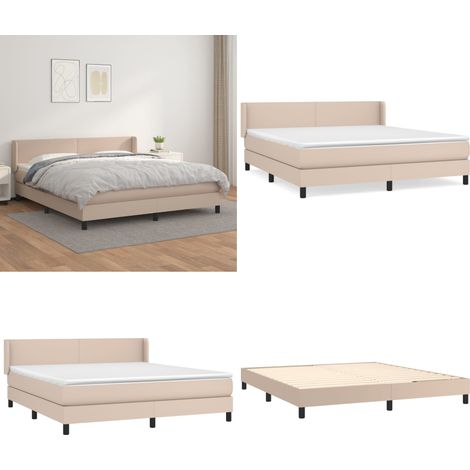 Boxspringbett Matratze Cappuccino-Braun 160x200 cm Kunstleder - Boxspringbett - Betten - Doppelbett - Kunstlederbett - Lattenrost - Home & Living (1/5)