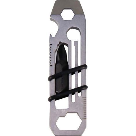 6 en 1 Outil multifonction en acier inoxydable, Ouvre-boîte multifonction, En acier inoxydable, Clé Allen, Équipement EDC, Pour voyage, alpinisme, camping, randonnée (1/4)