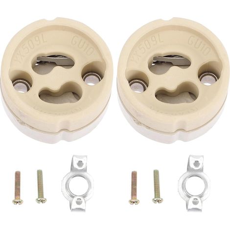 Lot De 2 Douilles Gu10 Pour Ampoule Douille Éclairage Avec Support Pour Plafonnier 4 Vis Incluses Installation Simple Pour Lustre Applique Murale Cuisine Et Chambre (1/5)
