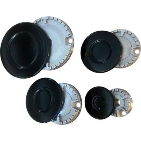 Kit de rechange 8 pièces pour cuisinière à gaz - 4 brûleurs + 4 plaques compatibles avec Ariston, Nardi et autres modèles Accessoires de haute qualité pour cuisinière