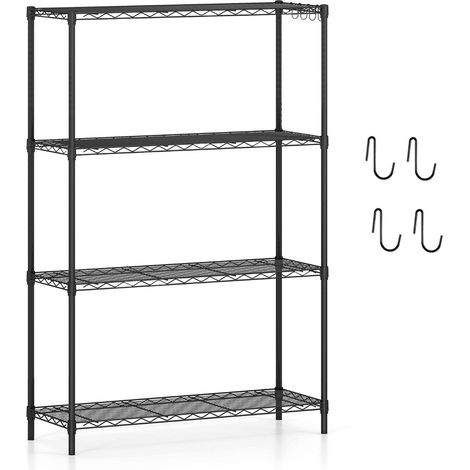 Scaffale portaoggetti a 4 ripiani 91 x 35 x 138,5 cm regolabile versatile design contemporaneo metallo nero 200020871