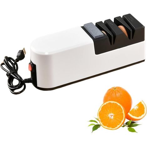 Professioneller elektrischer Messerschärfer – Küchenmesserschärfer für glatte Klingen, Wellenschliffmesser und Scheren – Keramikmesser (USB-Anschluss) (1/5)