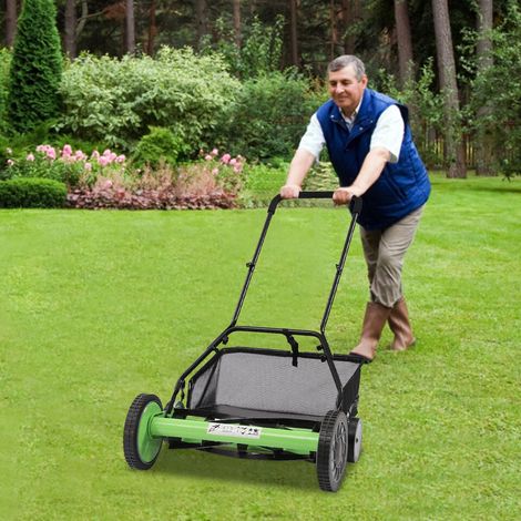 Senderpick – Tondeuse manuelle 50 cm – Largeur de coupe 20" – Hauteur de coupe réglable 3,4-6,4 cm – Sac de ramassage grande capacité