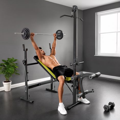 Noir 175x110x202 cm - Banc de poids multifonctionnel Bench inclinable avec hauteur réglable pour la forme physique Entraînement complet en