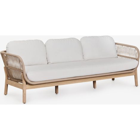 SKLUM Gartensofa 3-Sitzer aus Aluminium und Akazienholz Karvia Helles Akazienbraun (1/5)