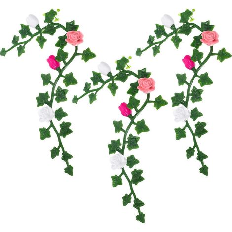 Lot de 3 mini guirlandes de fleurs artificielles pour décoration de maison. (1/5)