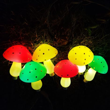 Lampes solaires champignon étanches avec 8 modes d'éclairage, 6 pièces (1/5)
