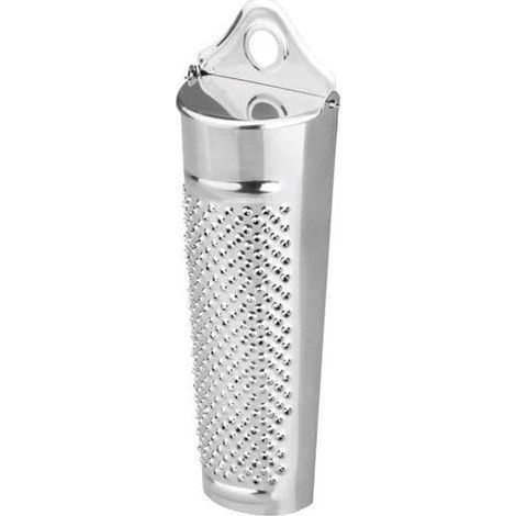 1 - Râpe à Muscade - Acier Inoxydable - Ustensile de Cuisine Professionnel pour Maison et Restaurant - Argenté - 10x5cm (1/2)