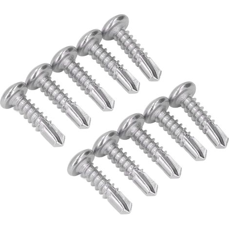 Lot de 200 vis autoforeuses tête fraisée cruciforme, acier inoxydable 410, M4,8 x 19 mm, pour métal et bois (1/5)