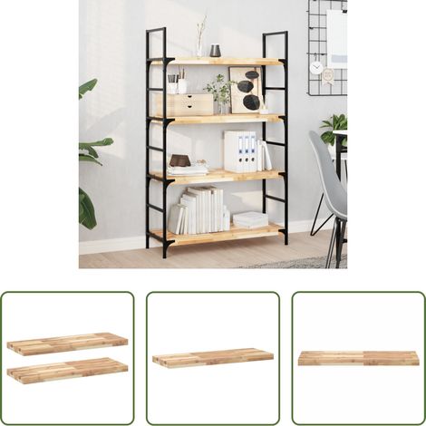 Bois d'acacia -  Étagères flottantes 2 pcs 80x30x4 cm acacia massif non traité (1/5)