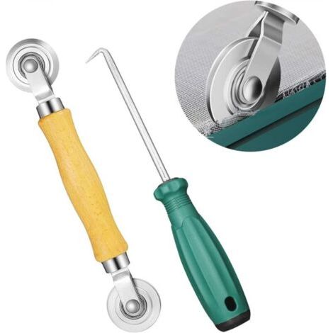 2 Pièces Outil de Roulement d'Écran Outil de Rouleau D'écran Gaze Kit de Réparation de Moustiquaire Outil Roulant pour L'installation de Fenêtre de Porte (1/5)