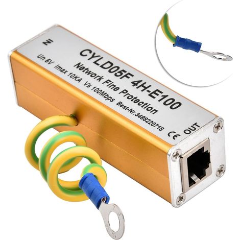 Protecteur de Surtension, 5V Alimentation Protection Contre la Foudre RJ45 RJ11 Adaptateur Ethernet réseau parasurtenseur (1/5)