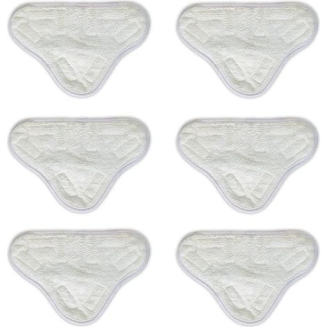 Confezione da 6 panni in microfibra per la pulizia con scopa a vapore, panni di ricambio compatibili con le scope a vapore lavabili H2O X5 e H2O. (1/4)