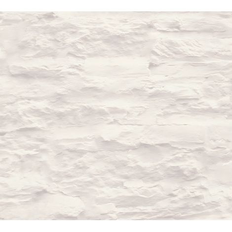 Carta da parati a pietre e mattonelle Profhome 959083 Carta da parati TNT liscia con elementi di natura opaca crema bianco 5,33 m2 (1/5)