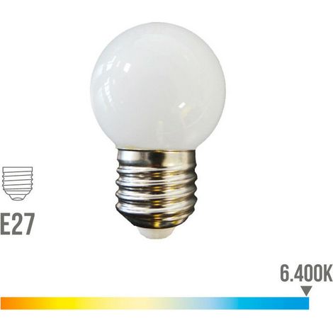 Ampoule LED sphérique e27 1,5w 130lm 6400k lumière froide ø45x69mm