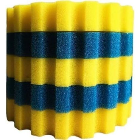CPF-10000 Filter Foams for Pond Filters – Biological Filter Foam, Replacement Filter Sponge, Dual Density with 3 Fine Yellow Sponges and 2 Coarse Blue Sponges (Ø (1/5)