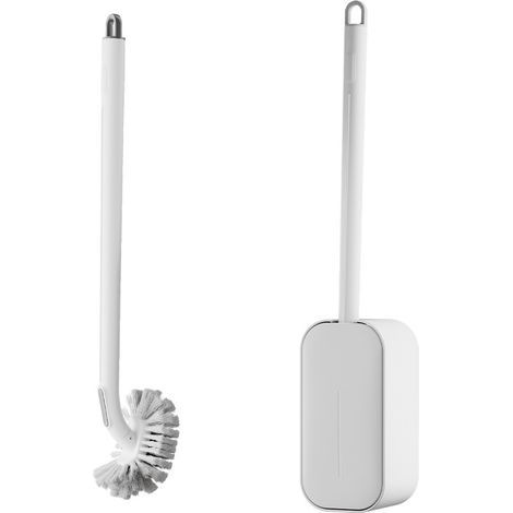 Toilettenbürste mit Halter, Badezimmeraccessoire, weiße Toilettenbürste (1/5)