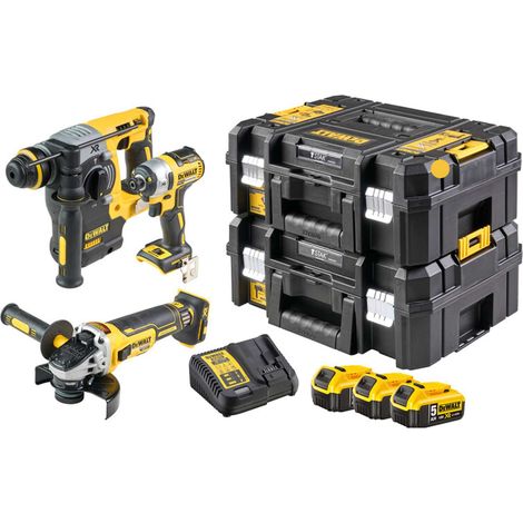 DeWalt DCK305P3T-QW - Batería combinada (3 piezas, 18 V, DCH273, DCF887, DCG405, DCB184 x 3 unidades, 5 Ah)