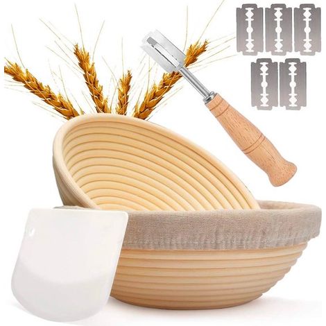 Panier de fermentation à pain de style européen, outil de fermentation de pâte rond et ovale, ensemble de cuisson de panier de fermentation en rotin indonésien (1/5)