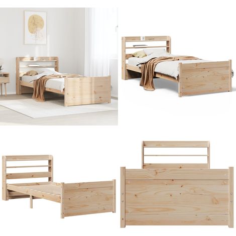 vidaXL Bettgestell mit Kopfteil ohne Matratze 75x190 cm (1/5)