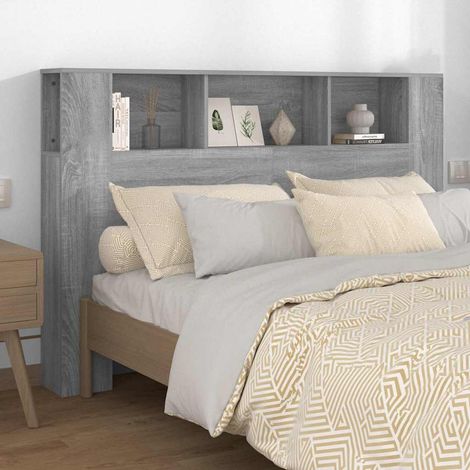 vidaXL Armoire de tête de lit Sonoma gris 160x18,5x104,5 cm (1/5)