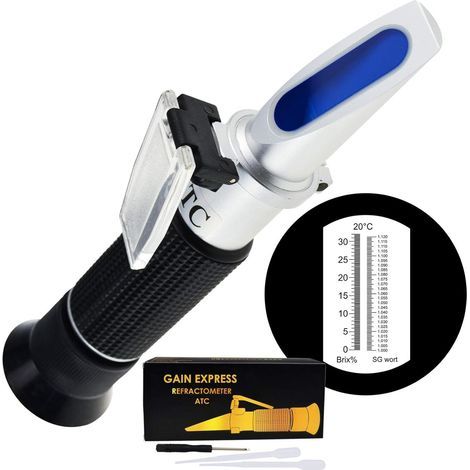Refractometer, Dual Brix Scale 0-32%, Specific Gravity 1.000-1.120, ATC Function, For Beer and Wort (1/5)
