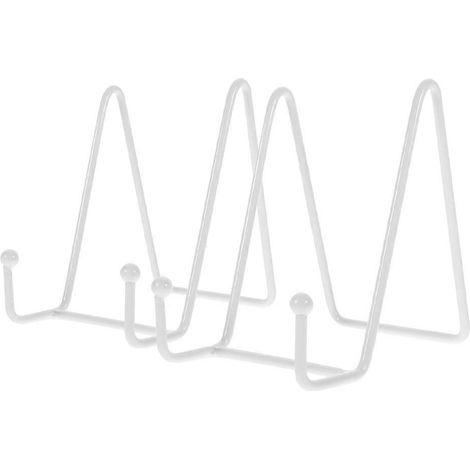 Lot de 2 supports en fer pour assiettes, chevalets, présentoirs pour cadres photo et livres. (1/5)