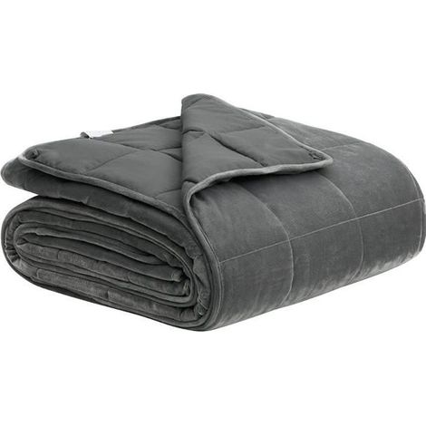 1 pièce Couverture pondérée, 200x230 cm, 9 kg, microfibre grise anti-stress pour adulte, usage lit/canapé/hiver