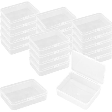 21 Stück Transparent Klein Plastikboxen, Aufbewahrungsbehälter aus Kunststoff mit Deckel, Rechteckige leere Mini-Aufbewahrungsbox für kleinteile, perlen, Ringe, Ohrringe, Schrauben(654620mm) (1/5)