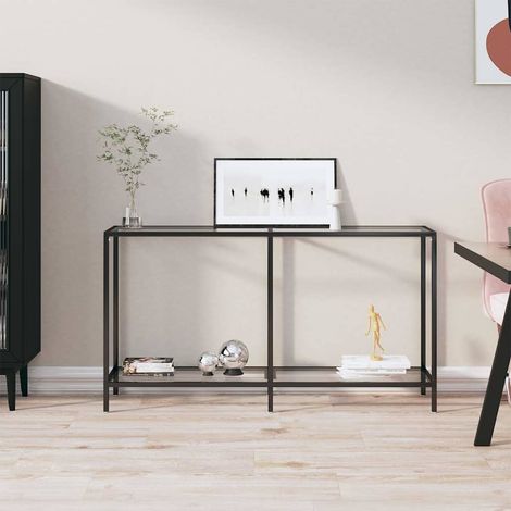 vidaXL Table console Transparent 140x35x75,5 cm Verre trempé (1/5)