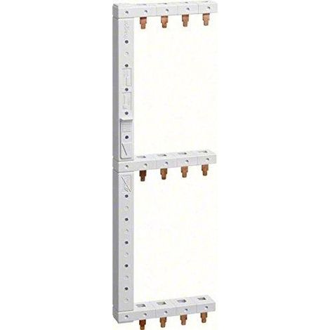 Hager – Rail de phase 3+N 4 pôles 125 mm KCF668L – Vertical marron et bleu – 3 rangées pour installations électriques professionnelles