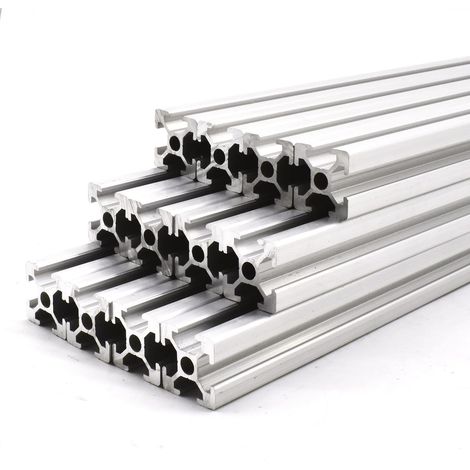 Aluminium mounting profile, 6 groove, 20 x 20 mm, 700 mm, 12 pieces (1/4)