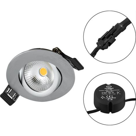 EVN LED Einbauleuchte S061502 230V 830 dimmbar chrom matt (1/3)