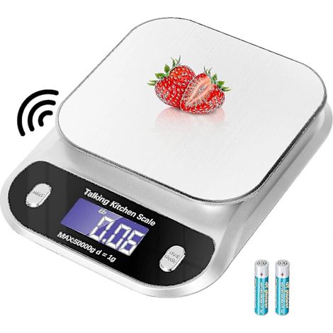 Filiyano-[PL] Balance de cuisine parlante, balance numérique 5 kg/11 lb avec affichage vocal, poids en onces et en grammes pour la cuisine et la (1/5)